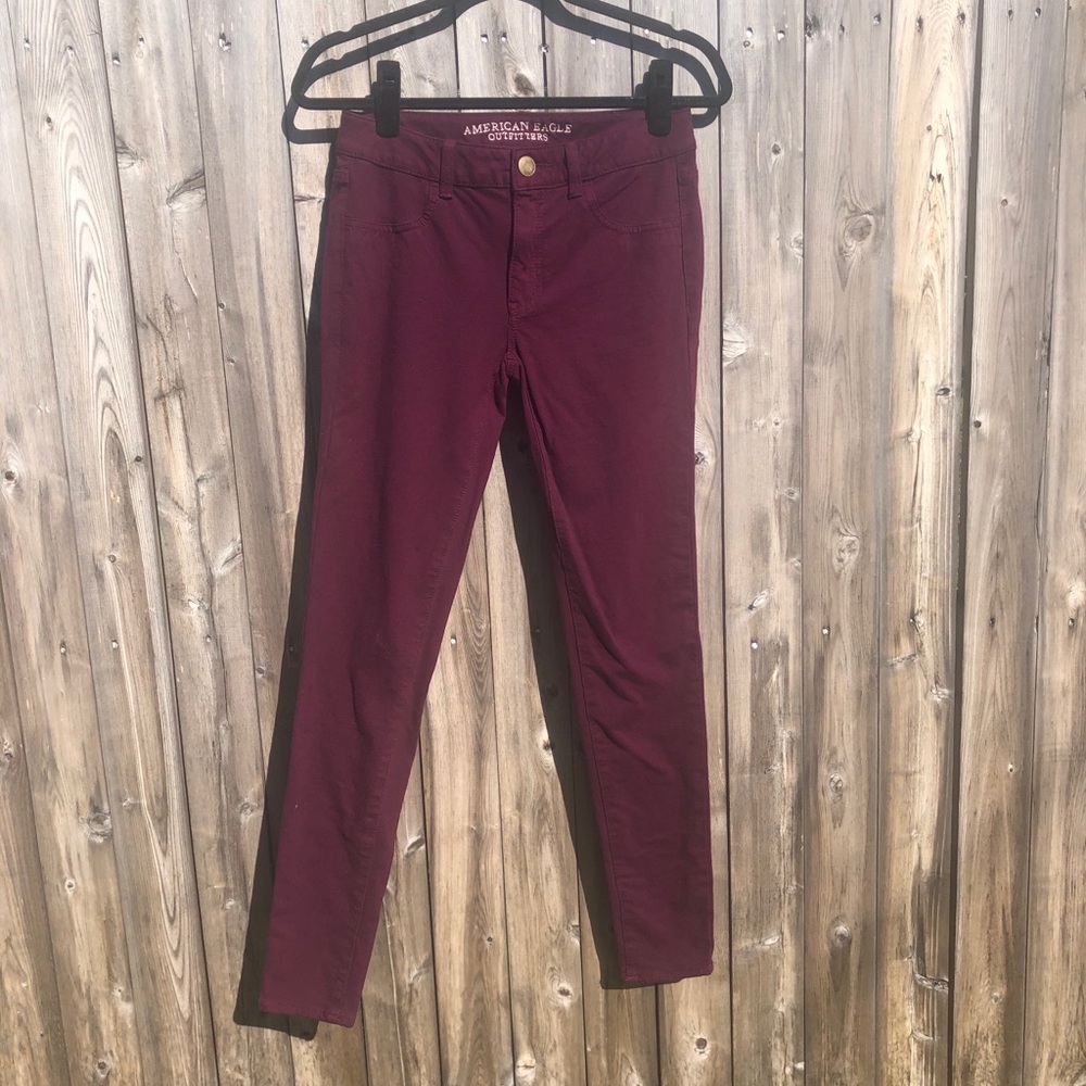 American Eagle Maroon Jeggings